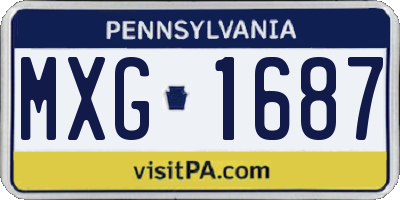 PA license plate MXG1687