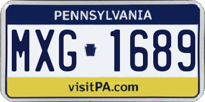 PA license plate MXG1689