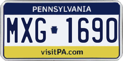 PA license plate MXG1690