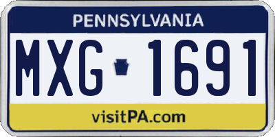 PA license plate MXG1691