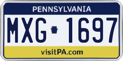 PA license plate MXG1697