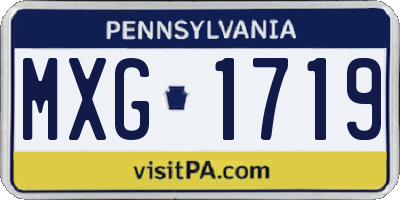 PA license plate MXG1719