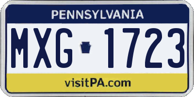 PA license plate MXG1723