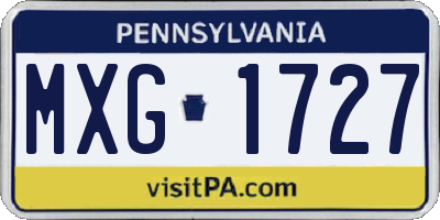 PA license plate MXG1727
