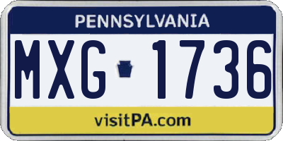 PA license plate MXG1736