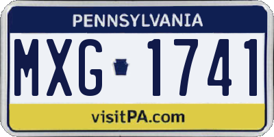 PA license plate MXG1741