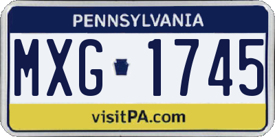 PA license plate MXG1745