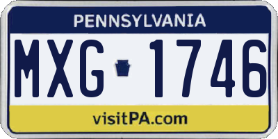 PA license plate MXG1746