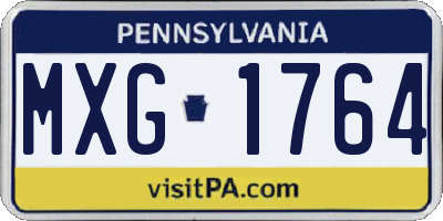 PA license plate MXG1764
