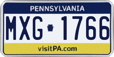 PA license plate MXG1766
