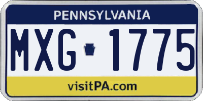 PA license plate MXG1775