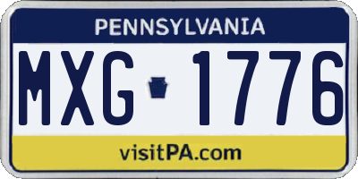 PA license plate MXG1776