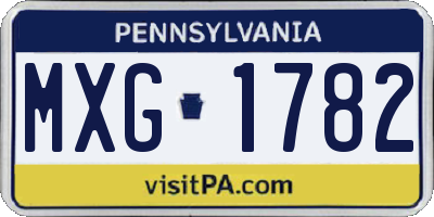 PA license plate MXG1782