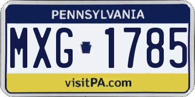 PA license plate MXG1785