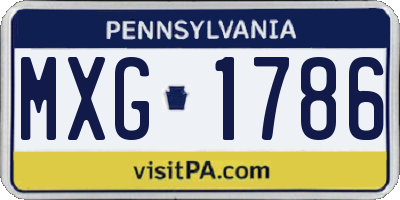 PA license plate MXG1786