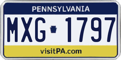 PA license plate MXG1797