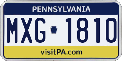 PA license plate MXG1810