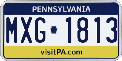 PA license plate MXG1813