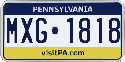PA license plate MXG1818
