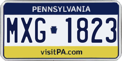 PA license plate MXG1823