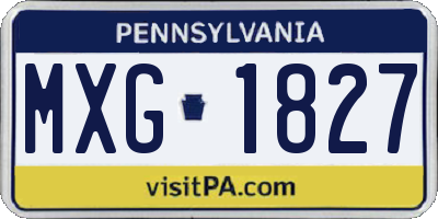 PA license plate MXG1827