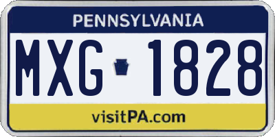 PA license plate MXG1828