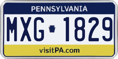 PA license plate MXG1829