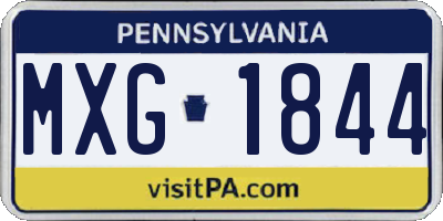 PA license plate MXG1844