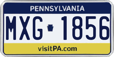PA license plate MXG1856