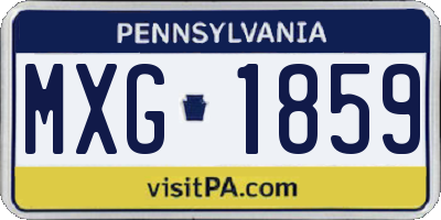 PA license plate MXG1859
