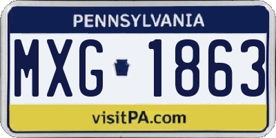 PA license plate MXG1863