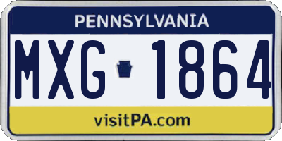 PA license plate MXG1864