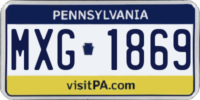 PA license plate MXG1869