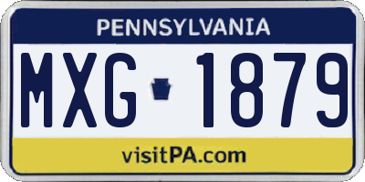PA license plate MXG1879