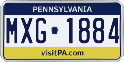 PA license plate MXG1884