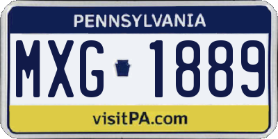 PA license plate MXG1889
