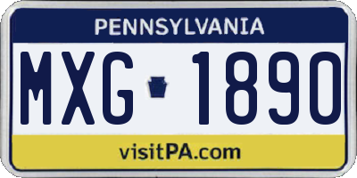 PA license plate MXG1890