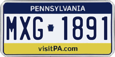 PA license plate MXG1891
