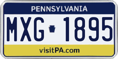 PA license plate MXG1895