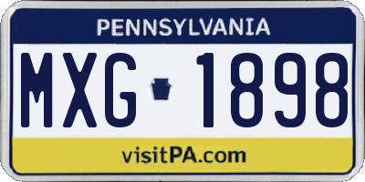 PA license plate MXG1898