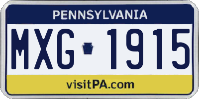 PA license plate MXG1915