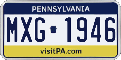 PA license plate MXG1946