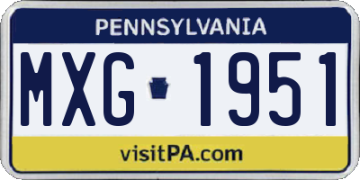 PA license plate MXG1951