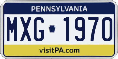 PA license plate MXG1970