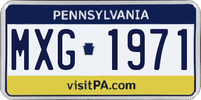 PA license plate MXG1971