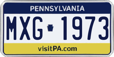 PA license plate MXG1973