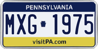 PA license plate MXG1975