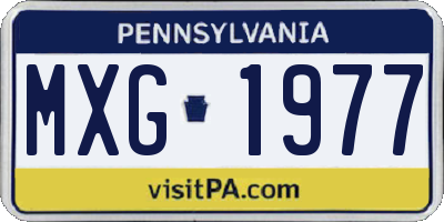PA license plate MXG1977