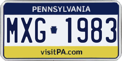 PA license plate MXG1983