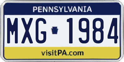 PA license plate MXG1984